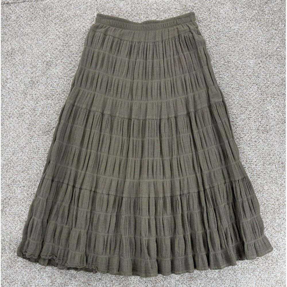 Max Studio Olive Green Cotton Skirt